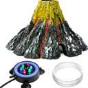 NICREW Aquarium Volcano Ornament Kit, Bubbler Decorations for Fish Tank, Aquarium Bubbling with Multi-Color LEDs