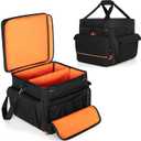 LUXJA Padded Bag For 2 Effect Lights or Moving Head Lights | Effect Light Bag with Inner Divider and Multiple Accessory Pockets, Detachable Shoulder Strap, Black