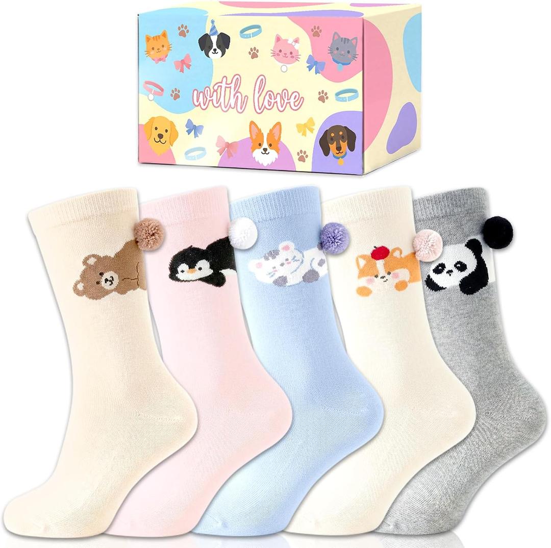 5 Pairs Cat Socks for Women Funny Socks 3D Novelty Silly Sock for Women Weird Stuff Animal Kitty Cat Lovers Gift
