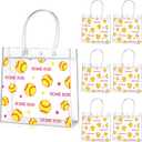 Aliceset 20 Pcs Softball Clear Gift Bag with Handles Plastic Soft Ball Goodie Sport Theme Party Favor Team Treat Bag for Birthday Team Snack, 8 x 8 x 3.15''
