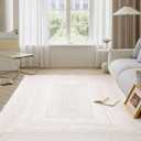 Shatex Jute Rug 5x8 Feet, Handwoven Rustic Area Rug for Bedroom, Living Room, High Traffic Areas, Reversible and Durable Indoor Rug, Off-White