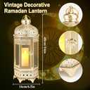 TRIROCKS Moroccan Candle Lantern16'' Gold Hexagonal Candle Holder with Tempered Glass Decorative Indoor Outdoor Ramadan Lantern for Living Room Garden Yard Patio Parties Events (Gold)