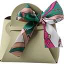 LumaGrove Favour Boxes 12PCS Leather Bags Wedding Favour Bag for Guest Mini Handbag with Ribbon Candy Packaging Box Party Decor(Green)