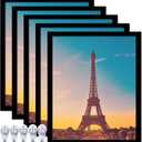 20x24 Picture Frame Set of 5, Black Photo Frames High Transparent Wall Gallery Desktop Horizontal Vertical for Canvas Collage Photo Poster Certificate 20 x 24 inches