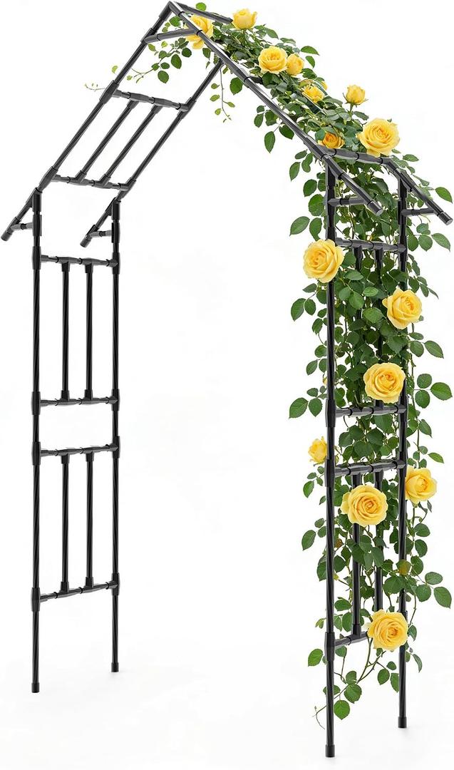 Garden Arch Trellis - 48" L *98" H*16" W, Gothic Abor Trellis with Reinforced Frame, Garden Arch Trellis for Climbing Plants Outdoor, Heavy Duty Metal Arch for Backyard, Patio, Lawn, Balcony