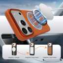 Magnetic for iPhone 17ProMax Case with Card Holder [Compatible with MagSafe] [Military-Grade Drop Protection] [Slim Suede Leather case] Anti-Scratch Microfiber Lining Case 6.9"