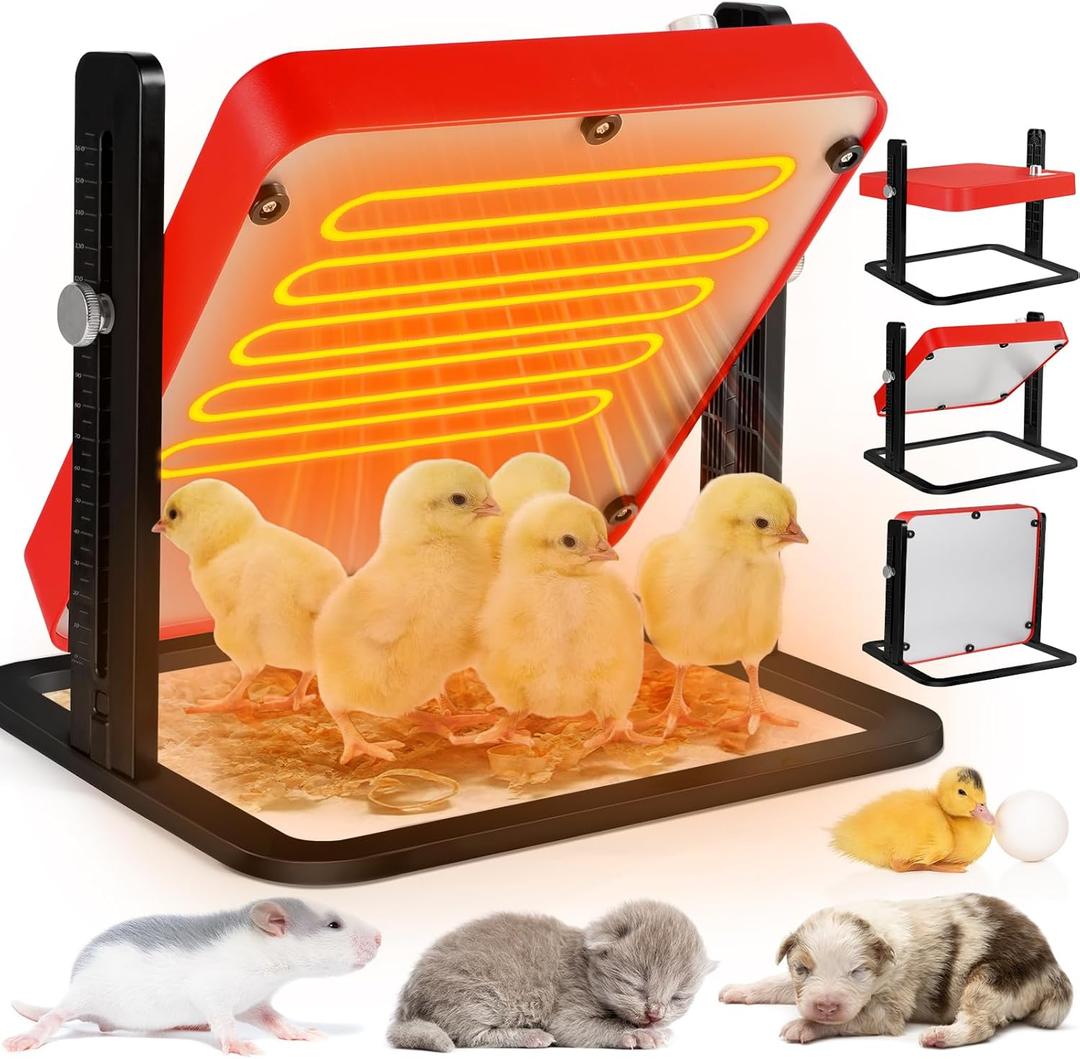 Tepsmigo Chicken Coop Heater, Chicken Heater, Brooder Plate for Chicken Coop Accessories, with Adjustable Temp, Height and Angle, Chicken Heater for Coop, Temp Pet Warmer for Ducklings Kitten Puppy