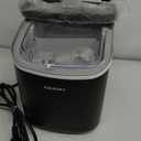 EUHOMY Countertop Ice Maker Machine with Handle, 26lbs in 24Hrs, 9 Ice Cubes Ready in 6 Mins, Auto-Cleaning Portable Ice Maker with Basket and Scoop, for Home/Kitchen/Camping/RV. (Black) (11.57"D x 11.42"W x 8.74"H)