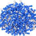 haisstronica 100pcs #10 Blue Marine Grade Heat Shrink Ring Connectors,1614 Gauge Tinned Red Copper 0.7mm Ring Terminals Connectors,BrazedSeam Insulated Electrical Crimp Wire Terminals