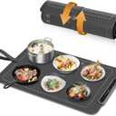 Warming Mat for Food - Food Warmers for Parties Buffet, Electric Warming Tray Full Surface Even Heating with 3-Level Temp Adjustable & Auto Timer, Roll-Up Silicone Heating Pad for Home,Travel (Grey)