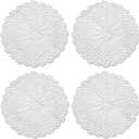 Phantomon 7 Inch Doilies Handmade Round Crochet Cotton Lace Doilies Table Placemats Doilies, Vase Pads Doily, Pack of 4 (White)