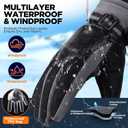 rivmount Snow Winter Gloves Women Men, Thermal Ski Glove with Warm, Waterproof, Touchscreen for Cold Weather Running, Cycling (Small, Black-gray)