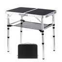 YihuiKo Folding Camping Table, Adjustable Height Folding Table, Portable Aluminum Small Folding Table with Carry Handle for Picnic, BBQ, Indoor, Office
