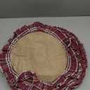 HunnmingRe 12 Set Round Christmas Plaid Placemats 15.7 Inch Christmas Checkered Tartan Table Mats Xmas Faux Burlap Fabric Table Mats for Xmas Holiday Dinner Party Decoration(Red White)