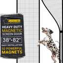 Flux Phenom Magnetic Screen Door 38"x82"  2025 Model, 52 Powerful Magnets, Upgraded Mesh, Easy Install, Self-Sealing, Pet Tested, Tie Backs, Screen Door Mesh to Keep Bugs Out