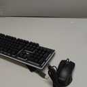 RedThunder K10 Wired Gaming Keyboard and Mouse and Wrist Rest Combo, RGB Backlit, Mechanical Feel Antighosting Keyboard + 7D 7200 DPI Mice+Soft Leather Wrist Rest 3 in 1 PC Gamer Accessories(Black)