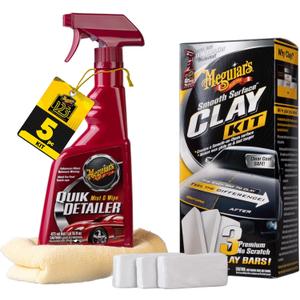 Meguiar's G191700 Smooth Surface Clay Kit, Safe and Easy Car Claying for Smooth as Glass Finish