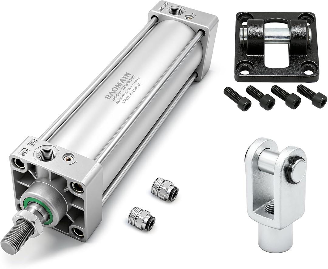 BAOMAIN Pneumatic Air Cylinder SC 63x300 2-1/2" Bore 12" Stroke with Clevis