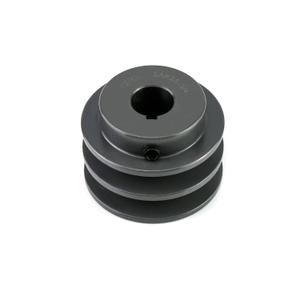 QWORK 2AK2534 Double Groove Pulley/Sheave, 2.55"OD 3/4" Bore, AK Fixed Bore Pulley, for A, 3L & 4L (A & AX) V-Belts, Cast Iron