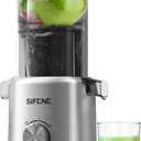 SIFENE Masticating Juicer Machine  4.3 Extra Large Feed Chute, BPA-Free Cold Press, Easy Assembly & Hand Wash, Quiet Motor, High Juice Yield for Whole Fruits, Celery, Carrot, Leafy Greens, Gray