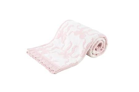 Berkshire Baby Blanket, Ultra-Plush Reversible Chenille Knit Toddler Blanket, Cute Pattern Nursery Crib Blanket, Ideal Baby Gift(30x40 Inches, Ribbon Bow White Pink)