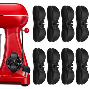 8 Pack Cord Organizer - Black Appliance Cord Organizer, Cord Wrapper and Holder for Kitchen Appliances