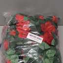 Aneco 4 Pack 32 FT Red Flower Garland Artificial Rose Vines Roses Fake Vine Flowers Plants Party Supplies for Holiday Wedding Garden Craft Art Decoration