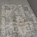 jinchan Tribal Runner Rug 3x10 for Hallway - Kitchen Machine Washable Vintage Floral Non-Slip with Rubber Backing Ultra-Thin Low-Pile Carpet Runner for Bedroom Laundry Room (3x10ft,Grey/Blue)