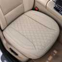 2 Pack Luxury Leather Car Seat Cover,Bottom Seat Covers for Cars,Front Seat Protector,Fit for 99% of Vehicles - Padded,Anti-Slip,Premium Leather(2 PCS,Beige)