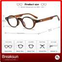 Retro Small Round Glasses for Women Men Fashion Round Blue Light Glasses Small Face Nerd Eyeglasses (Clear Brown)