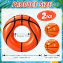 Soulchen 4 Pcs Basketball Inflatable Pool Floats Basketball Swimming Rings with 27" Inflatable Beach Balls Sports Theme Swim Tubes Rings for Adult Summer Sports Ball Decor Swimming Pool Beach Game