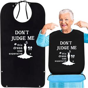 Funny Adult Bibs for Elderly Women Men, Washable Waterproof Adult Bibs for Eating with Crumb Catcher Dining Clothing Protectors for Adult Senior Special Needs