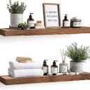 36x8x1.6 inch Floating Shelves Set of 2 Solid Wood Rustic Brown Wall Mounted Shelf for Kitchen, Bathroom, Living Room