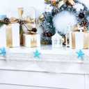 10 Feet Christmas Coastal Garland Ocean Beach Nautical Starfish Themed Fishnet Hanging Ornaments Decoration for Christmas Tree, Mantel, Curtains