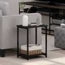 Furinno SIMPLISTIC Side Table Set of 2, 2-Tier Modern Metal Frame End Table with Open Shelf, Night Stand, Bedside Table, Easy Assembly, for Living Room, Bedroom, Espresso