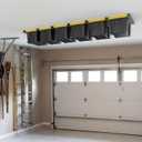 TORACK Garage Ceiling Bin Storage Rack, Adjustable Heavy Duty Overhead Tote Storage Rails(for 6 Bins, Bins are not included)
