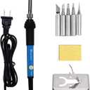 110V 60W Adjustable Temperature Electric Soldering Iron Welding Rework Repair Tool With 5pcs Solder Tip US Plug