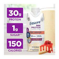 Ensure Max Protein Shake | Cherry Cheesecake | Ready to Drink | 30g Protein for Muscle Health | 1g Sugar, 4g Fiber | 11 fl oz, 4 Pack 1 JUL 26 3 Pack