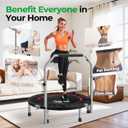 BCAN SP2 40/48" Foldable Mini Rebounder Trampoline for Adults, 330/440 lbs Capacity, Mini Trampoline with Adjustable Handle, Low-Impact Indoor Exercise Workout | FED Fitness