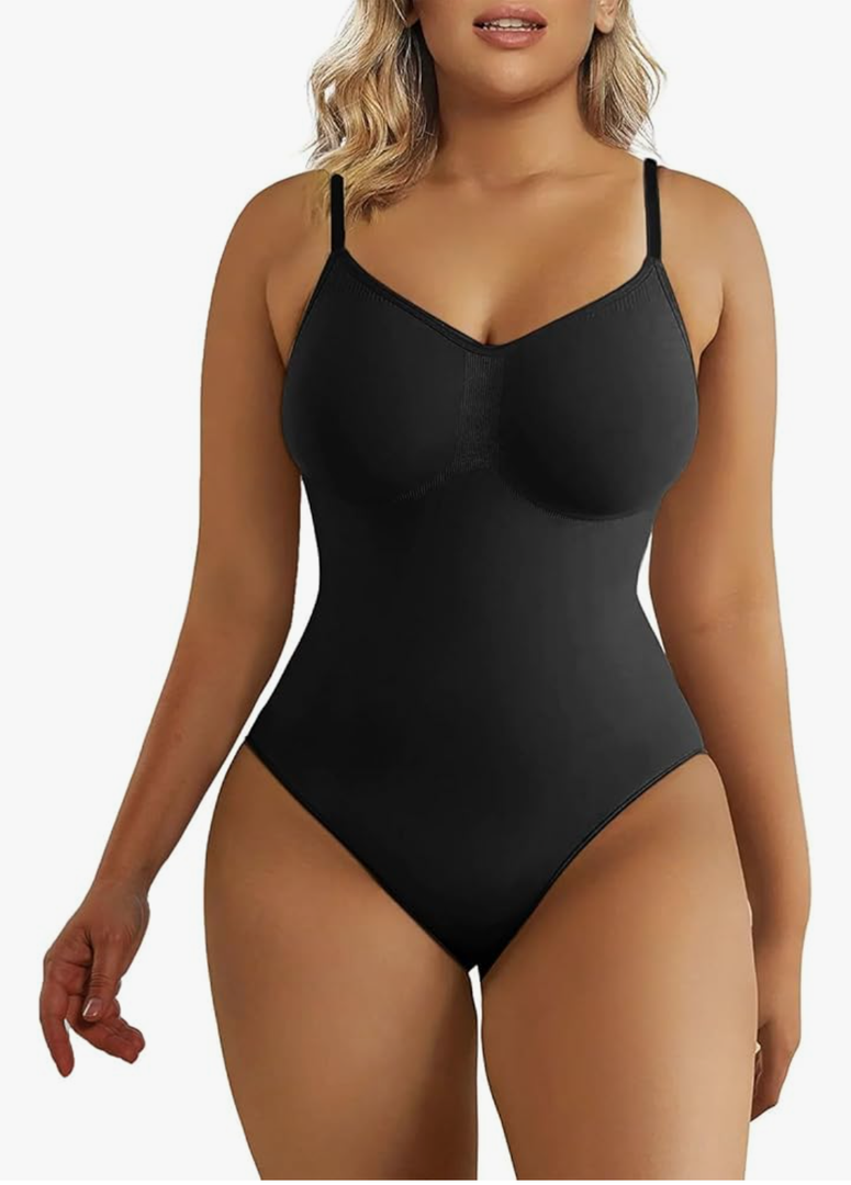 SHAPERX Women's Shapewear Bodysuit Tummy Control Body Shaper Seamless Sculpting Snatched Waist Body Suit, Size -(L/XL)