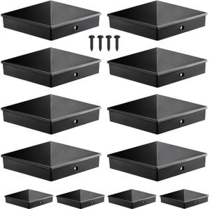 4x4 Post Caps Black (Fits 3.5"x3.5"), ASA Material - UV, Fade & Crack Resistant, Fence & Deck Post Caps 4x4 (12 Pack), Long-Lasting Protection for Outdoor Wood Posts