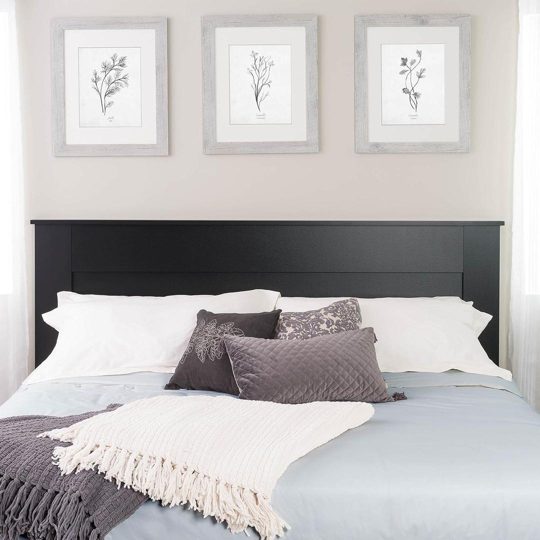 Prepac Stylish Flat Wood Panel Headboard for Queen Size Beds, Simplistic Wooden Queen Headboard 2.25" D x 64.5" W x 48" H, Espresso, EHFQ-1301-1