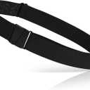 ONE-BELT No Show Invisible Elastic Belts for Women & Men 1.30" inch adjustable Non Slip Zero Bulk. Designed in USA. (Standard (Fit Waist Size Up to 50"), New Matte Black Buckle - Black)