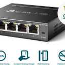 TP-Link 5-Port Gigabit Ethernet Easy Smart Switch| Plug and Play | Desktop | Sturdy Metal w/Shielded Ports | Limited Lifetime Replacement (TL-SG105E), Black