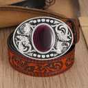 Western Belt Buckle Longhorn Eagle Rooster Cowboy Rodeo Belt Buckles Cowboy Accessories for Men Women (2# Opal)