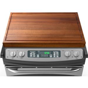 30x22 Acacia Noodle Board Stove Cover Wood with Handles, Wooden Stovetop Cover Cutting Board with Juice Groove for Gas Stove and Electric Stove Top, kitchen sink cover for counter space