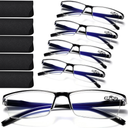 Gaoye Blue Light Blocking Glasses - Anti UV Ray Computer Gaming Glasses, Blue Blockers Glasses For Women/Men, Magnification Strength 2.25 ×, Pack Of 6