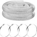 Amylove 2.5 Inch, 10 ft Heavy PVC Dust Collection Hose, Flexible Clear PVC Fume Hose with Stainless Steel Wire Coil and Clamp, Puncture Resistant Vacuum Fittings Dust Collector Accessories