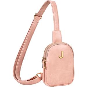Gifts for Preteens Teen Girls, Sling Purse with Initial Letter for 8 9 10 11 12 13 14 15 16 Year Old Girls, Mini Crossbody Bags for Teen Girls, Tween Girls Trendy Stuff, Travel Essentials Baby Pink
