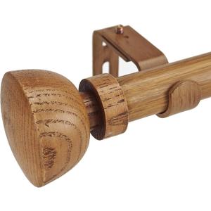 Faux Wood Style Curtain Rod Set with Wood Grain Round Finial, 72-144 inch, Standard Single Drapery Rod for 1 Pack, 1 inch diameter, Adjustable Length (Chestnut)